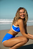 Top Layne Textured Blue-Cream